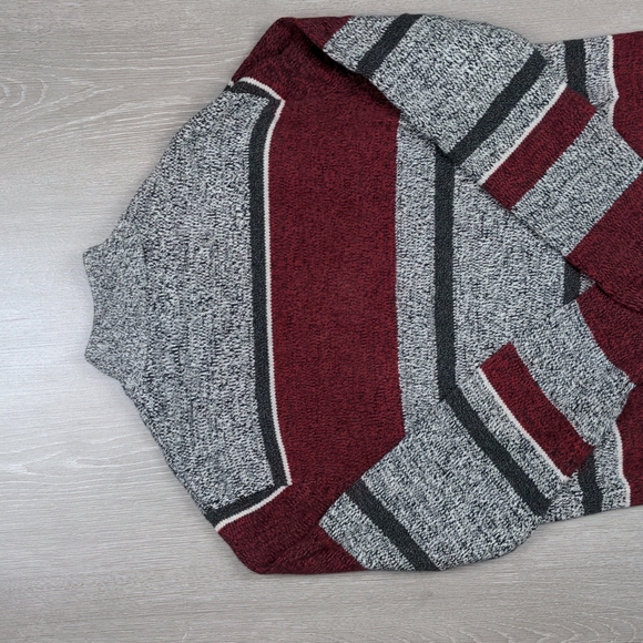 CHAPS 1/4 Button Colorblock Striped Knit Sweater - Picture 10 of 11